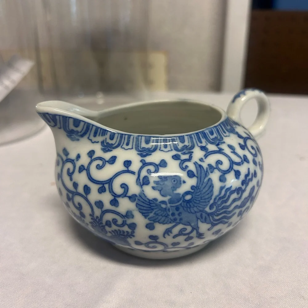 Blue and White Ceramic Decorative Accent